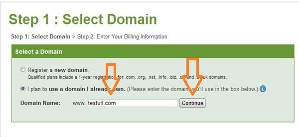 iPage Hosting Deal Select your domain