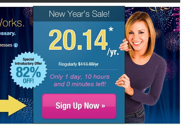 82 percent Off iPage  New Year Sale - $20.14 per year hosting